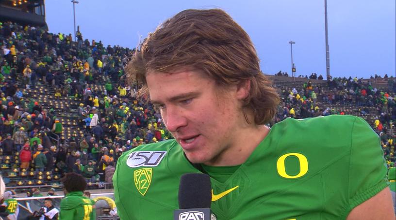 Oregon's Justin Herbert talks getting win over Arizona State football for seniors: 'All those ...