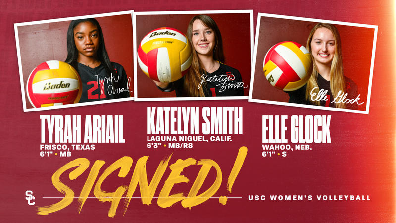 USC Women's Volleyball Signs Ariail, Glock, and Smith to 2021