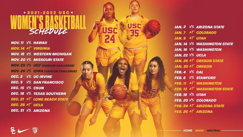 Iowa State Basketball Schedule 2022 Full 2021-22 Schedule Released For Usc Women's Basketball | Pac-12